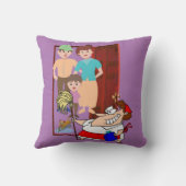 装飾用クッション紫色のクリーニング女性 クッション (裏面)