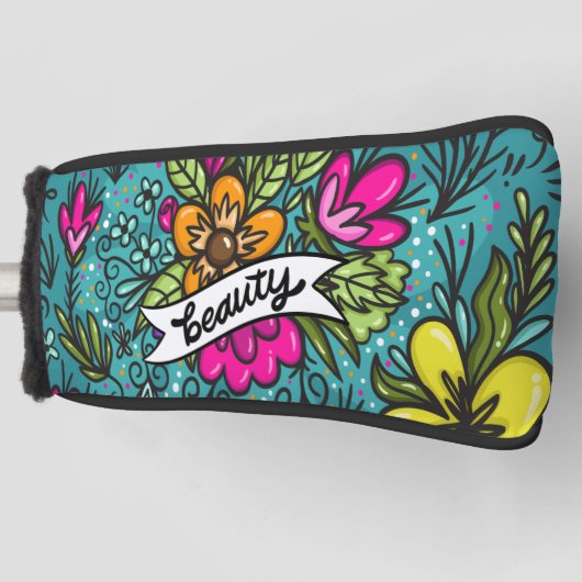 装飾用クッション美しい(花) ゴルフヘッドカバー (正面)