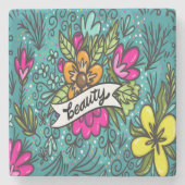 装飾用クッション美しい（花） ストーンコースター (正面)