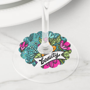 装飾用クッション美しい（花） ワイングラスタグ