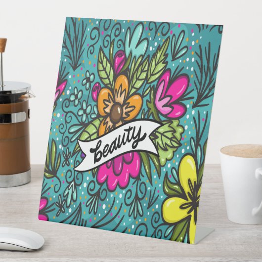 装飾用クッション美しい（花） 台座サイン (インサイチュ)