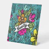 装飾用クッション美しい（花） 台座サイン (正面)