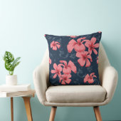 装飾用クッション色は濃い灰色とピンク色の花 クッション (椅子)