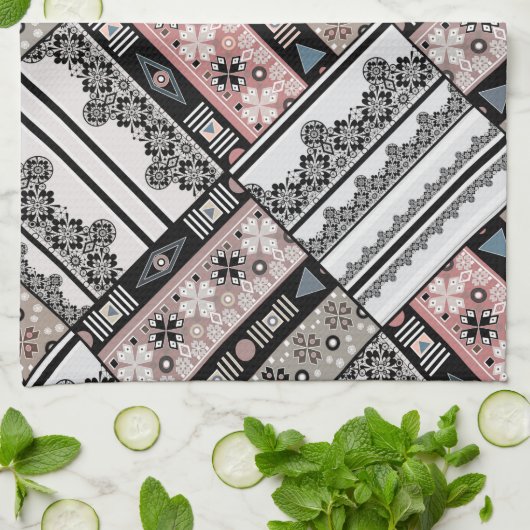 装飾用クッション部族民族幾何学伝統的的 キッチンタオル (折り畳み)