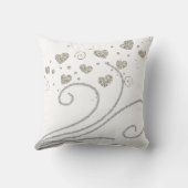 装飾用クッション金ゴールドハート銀 クッション (裏面)