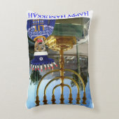 装飾用クッション長方形ハッピーハヌカー。ライオン アクセントクッション (正面(垂直))