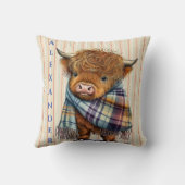 装飾用クッション高地の牛、両面の枕 クッション (裏面)