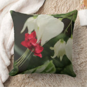装飾用クッション鮮やかな赤い白い熱帯性花 クッション (ブランケット)