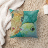 装飾用クッション16インチスクウェアキスをするフィッシュ クッション (ブランケット)