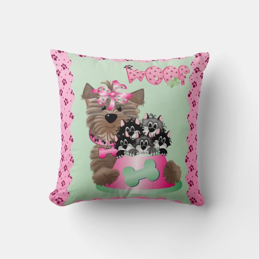 装飾用クッション20インチx 20インチのWoof クッション (正面)