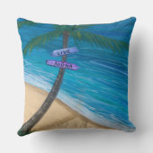 装飾用クッション20x20リバーシブルのマウイのカメかビーチ クッション (裏面)