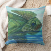 装飾用クッション20x20リバーシブルのマウイのカメかビーチ クッション (ブランケット)