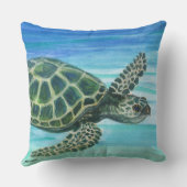 装飾用クッション20x20リバーシブルのKiheiマウイ/Turtle クッション (裏面)