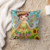 装飾用クッション- 「ひまわりの妖精」 クッション (ブランケット)