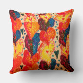 装飾用クッション、より明るい色、おもしろい、ハートのデザイン クッション (裏面)