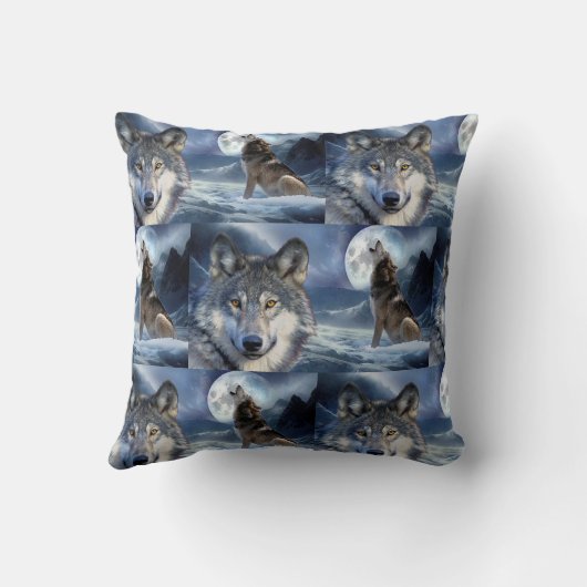 装飾用クッション-イエローストーンウルフ クッション (裏面)