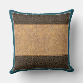 装飾用クッション-イエローストーンエルクティール(緑がかった色)ブルー クッション (裏面)