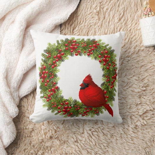 装飾用クッション – クリスマス(鳥)ショウジョウコウカンチョウ装飾用クッション クッション (ブランケット)