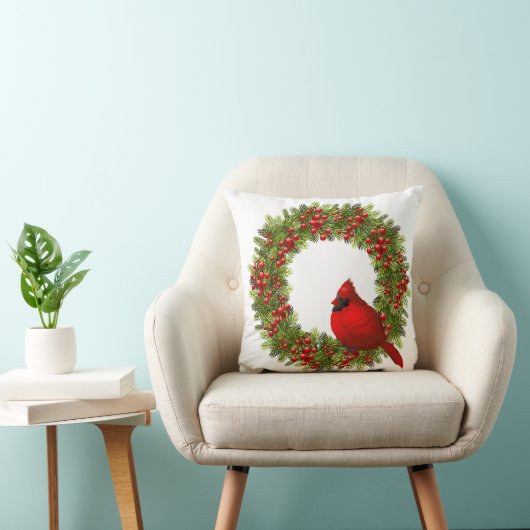 装飾用クッション – クリスマス（鳥）ショウジョウコウカンチョウ装飾用クッション クッション (椅子)