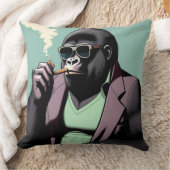 装飾用クッション、サングラスをかぶったゴリラ喫煙 クッション (ブランケット)