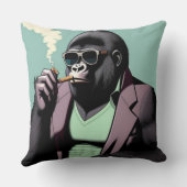装飾用クッション、サングラスをかぶったゴリラ喫煙 クッション (裏面)