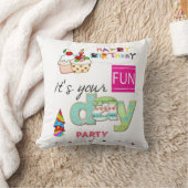 装飾用クッション、ハッピーバースデーおもしろいカップケーキ クッション (ブランケット)