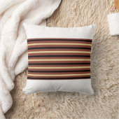 装飾用クッション(ブラウン/ベージュ/ブラックの付き) ストライプ クッション (ブランケット)