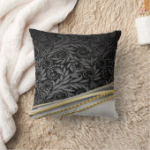 装飾用クッション/ブラックスワール(金ゴールドロープ付き) クッション (ブランケット)