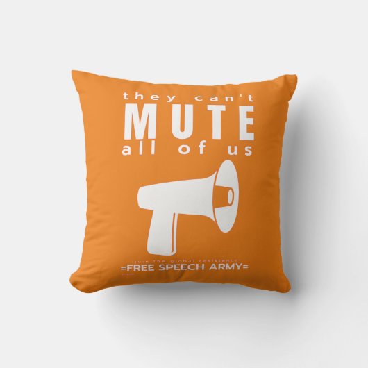 装飾用クッション「ミュートできない…」 クッション (正面)