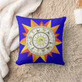 装飾用クッション〔占星術の〕十二宮図ブルー クッション (ブランケット)
