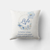 装飾用クッション「友達と食べ物で生活が良い」 クッション (裏面)