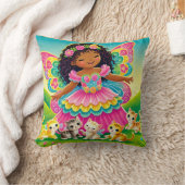 装飾用クッション- 「子猫と幸せな妖精」 クッション (ブランケット)