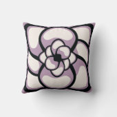装飾用クッション、抽象的な花3、ラベンダーの黒 クッション (裏面)