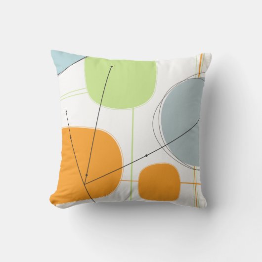 装飾用クッション-抽象的な50年代は原子芸術をインスパイア クッション (正面)