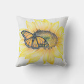 装飾用クッション-（昆虫）オオカバマダラ、モナーク&ひまわり クッション (裏面)