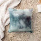 装飾用クッション – 水彩ティール（緑がかった色） クッション (ブランケット)