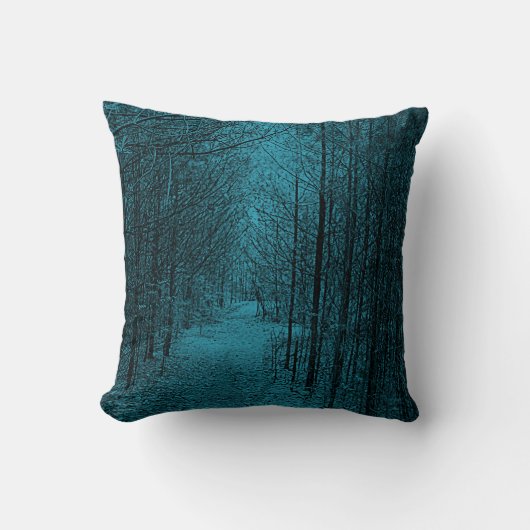 装飾用クッション-淡いブルーの自然歩道パターン クッション (正面)