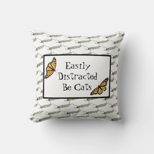 装飾用クッション – 猫に気を取られやすい クッション (正面)