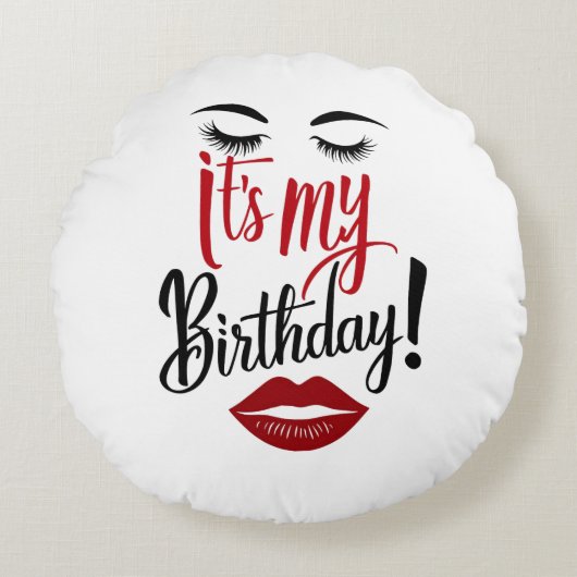 装飾用クッション – 私の誕生日 ラウンドクッション (正面)
