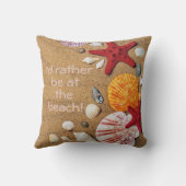 装飾用クッション – 私はむしろビーチ – ゴールデン クッション (裏面)