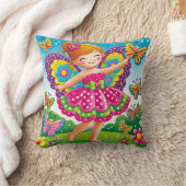 装飾用クッション- "蝶と笑顔の妖精" クッション (ブランケット)