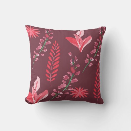 装飾用クッション、装飾用クッション16" x 16"花柄 クッション (正面)