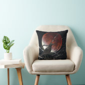 装飾用クッション、赤と黒のカラス クッション (椅子)