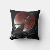 装飾用クッション、赤と黒のカラス クッション (正面)