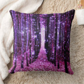 装飾用クッション：魔法の森パープルピンク クッション (ブランケット)