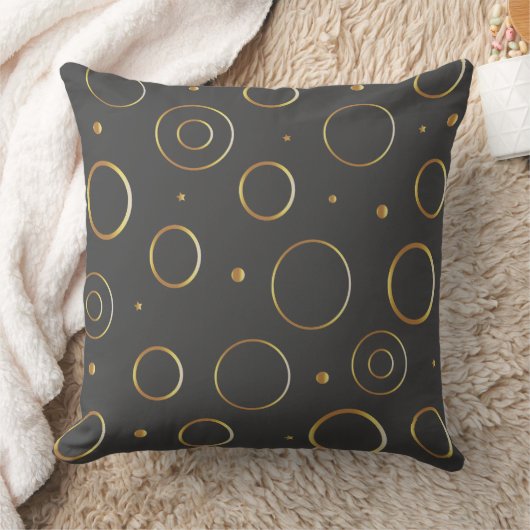 装飾用クッション、黄金の円を投げるピルで茶色 クッション (ブランケット)