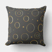 装飾用クッション、黄金の円を投げるピルで茶色 クッション (正面)
