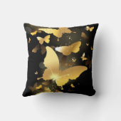 装飾用クッション/黒(金ゴールド蝶あり) クッション (裏面)