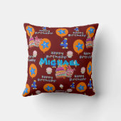 装飾用クッション, #4ハッピー4thバースデーダークレッド クッション (裏面)