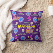 装飾用クッション, #5ハッピーファイブ誕生日パープル クッション (ブランケット)